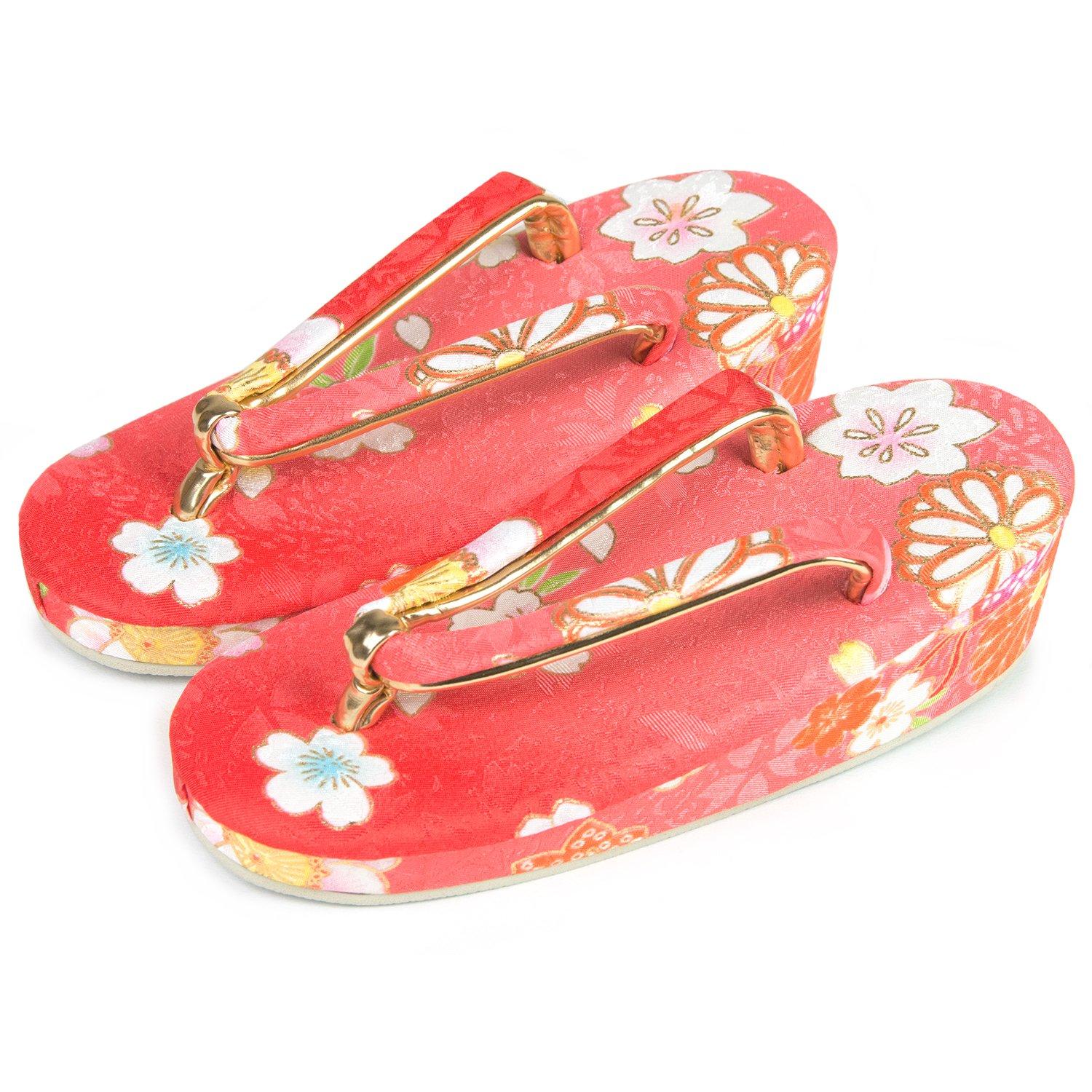 

Zori Yuzen pattern [KYOETSU] Girls sandals, (red)