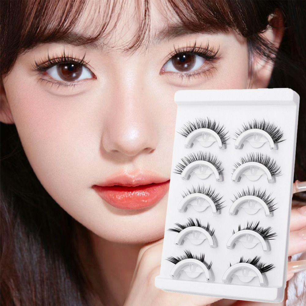 5 Pairs Natural Short Natural Self Adhesive Eyelashes Natural Look Cat Eye Lashes Eyelash Extension
