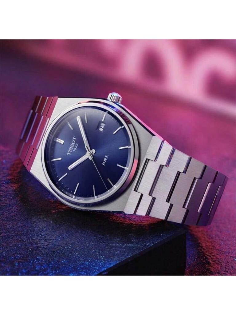 PRX T137.410.33.021.00 Stylish, Elegant Stainless Steel Quartz Men's Watch with Golden Round Dial Date Display. Men's T137.410.11.041.00