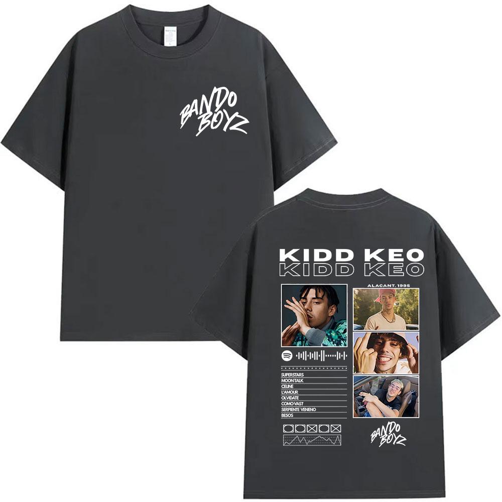 Rapper Kidd Keo Bando Boyz Album 2025 Graphic TShirts Mens Vintage Fashion Oversized Cotton T Shirt Hip Hop Clothing Tshirts