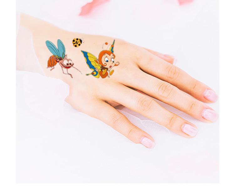 10 Sheetsset Children Cute Cartoon Insect Tattoo Stickers For Kids Fake Temporary Waterproof Tattoo