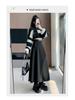 2025 Autumn/Winter Women's High-Waist Grey Wool Pleated Mid-Length A-Line Skirt