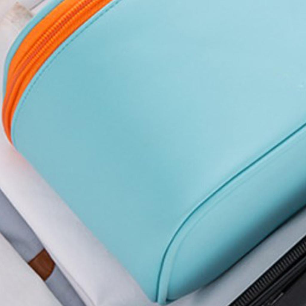 Cosmetic Bag Waterproof PU Leather Portable Fashionable Makeup Toiletry Bag with Handle for Daily