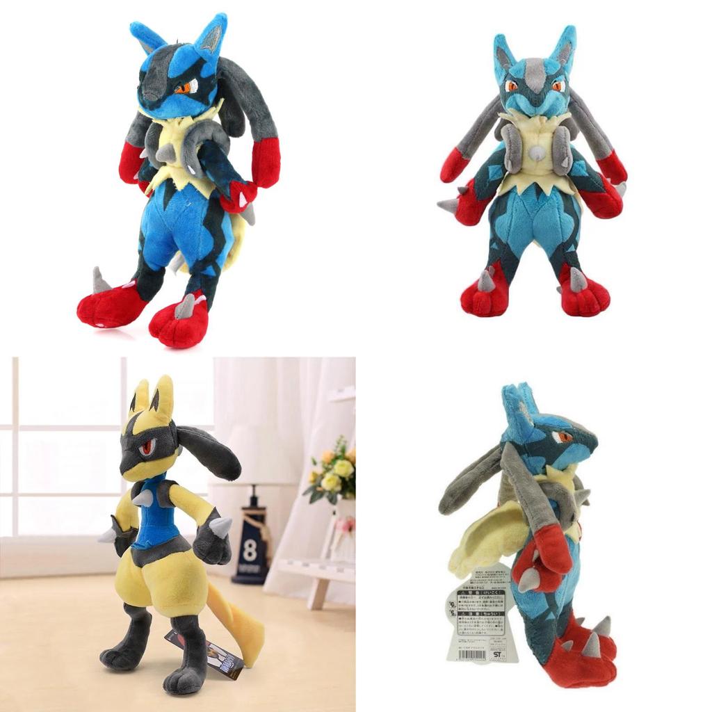 12 Zoll großes, glänzendes Pokémon Luc Lucario Plüschtier, weiches Spielzeug mit leuchtenden Farben für Kinder