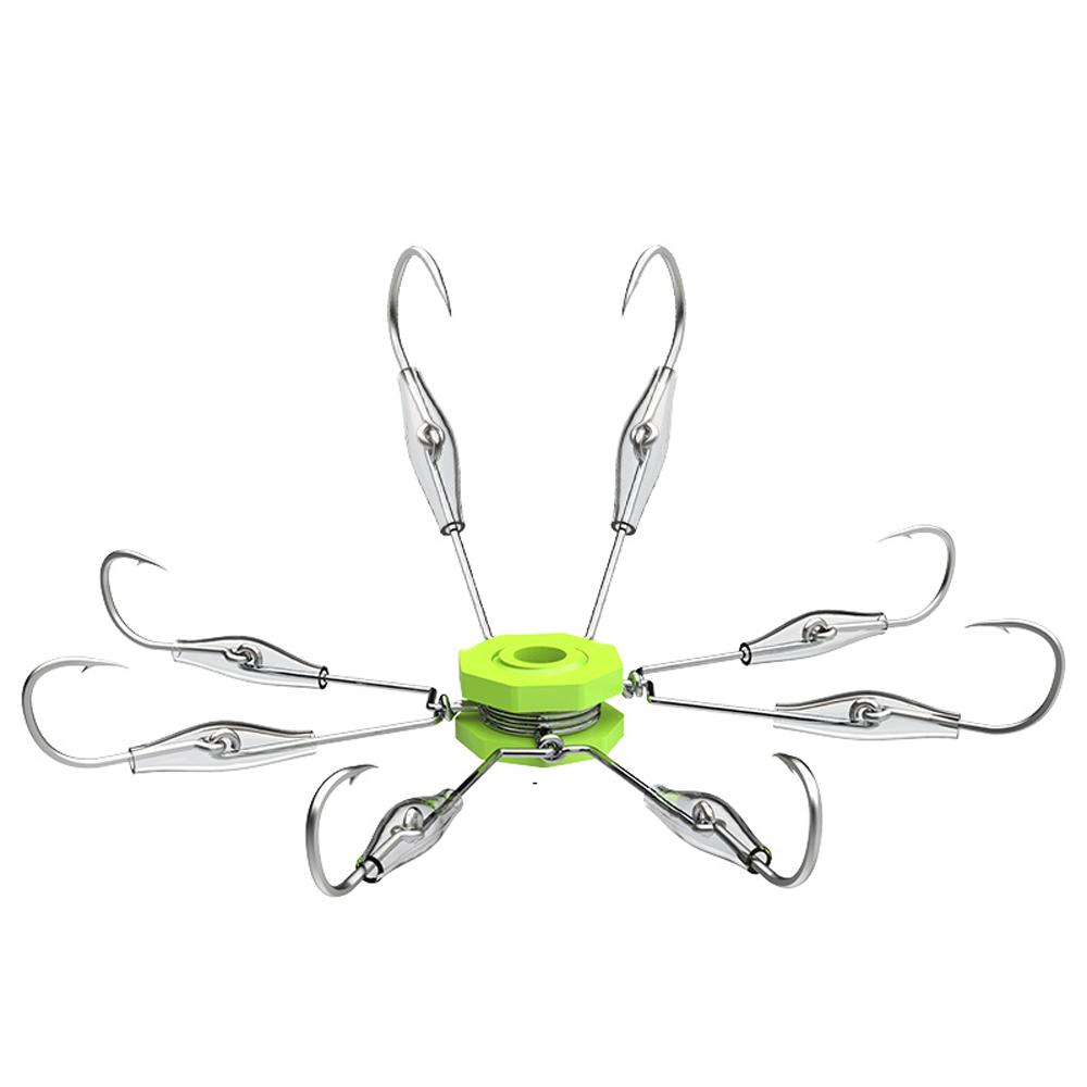 Crab Steel Flap Explosion Hooks 6/8 Claw for Square Bait Squid Fishhook Carbon Easy Carp Fishing Jig Hook Tackle Accessories 260319