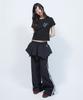 Lmr Layered Track Nylon Skirt Pants Black