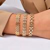 Vergoldete Kupfer Messing Materialien Uhrenarmband Mehrfachauswahl Zirkon Armband Mit Kette