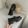 Retro college style low-heeled single shoes for women's autumn and winter new muffin simple ladyshoes black work shoes square head