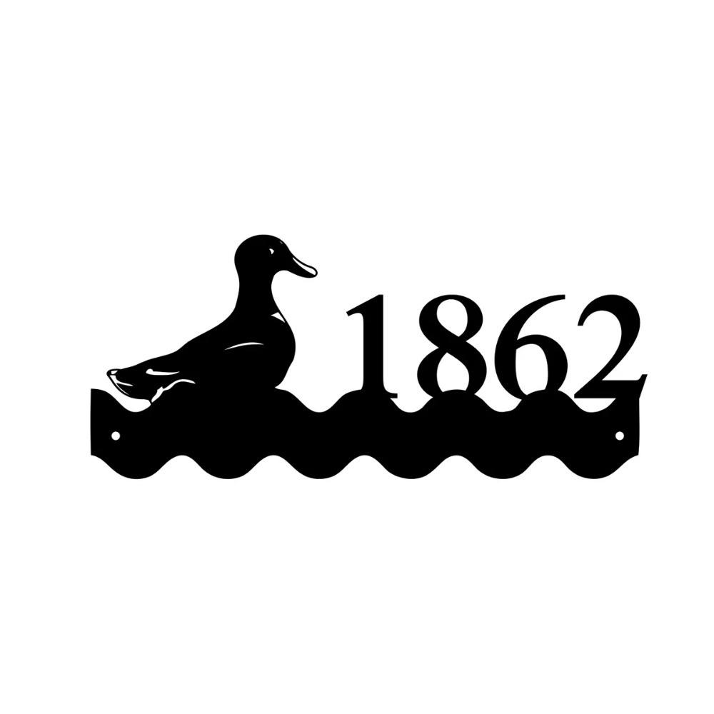 Custom Metal Duck House Sign, Personalized Duck Coop Number Plate, Bespoke Duck-Themed Wall Decor Gift
