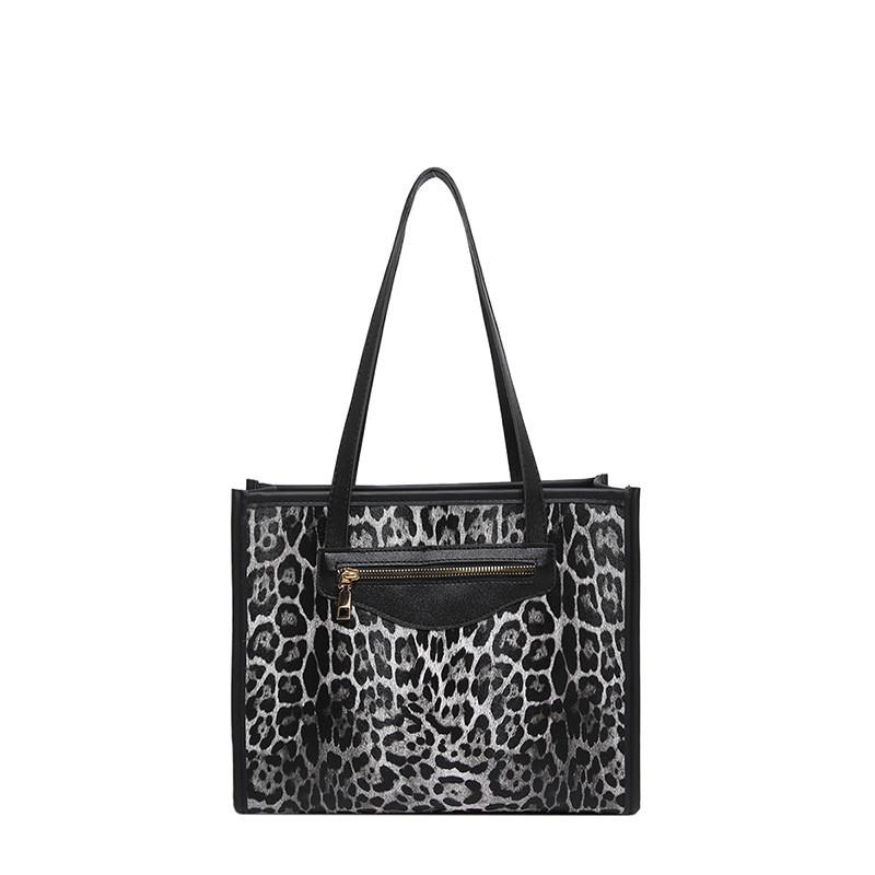 Bolsa Tote Grande Estilosa com Estampa de Leopardo Para Mulheres Perfeito Statement de Moda Retrô