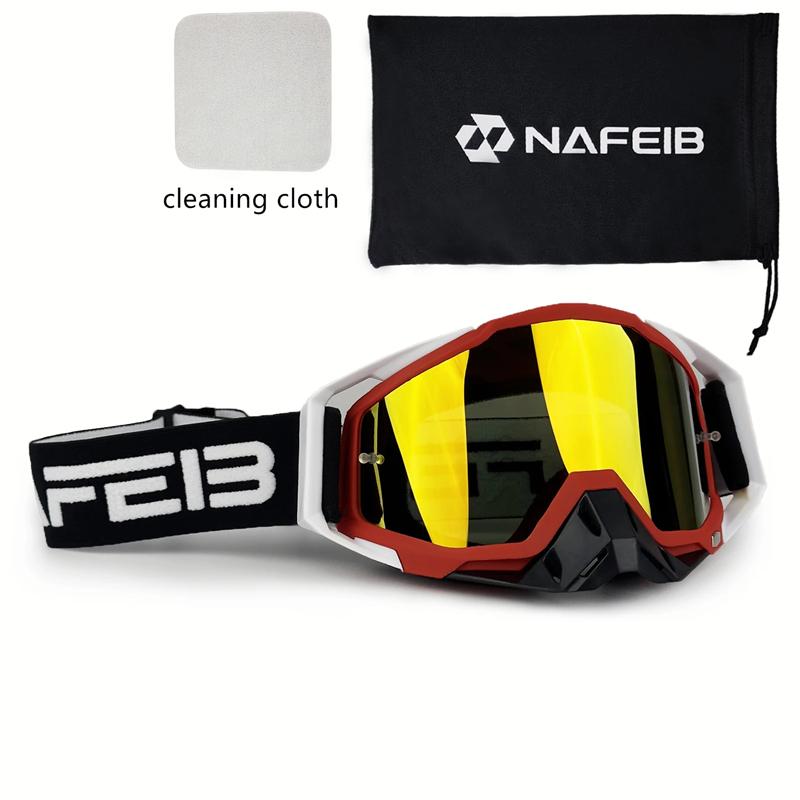NAFEIB Motorcycle Goggles Men's Riding UV400 Windproof And Sand Resistant Detachable Off-road Helmet Goggles