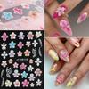 4 Sheets Flowers Nail Decals Simple Nails Art Stickers Sweet Manicure Stickers Adhesive Nail Sticker for Women