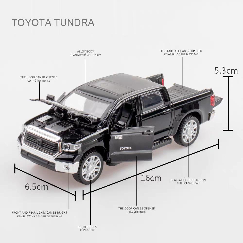 Toyota Tundra Pickup Truck Simulare Diecast și vehicule de jucărie Sunete și lumină Mașină trage înapoi 1:32 Cadouri de aniversare model din aliaj
