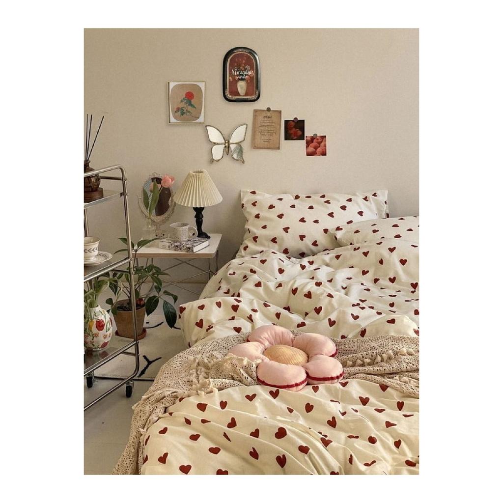 Single Red Heart Duvet Cover Set (without Sheets)