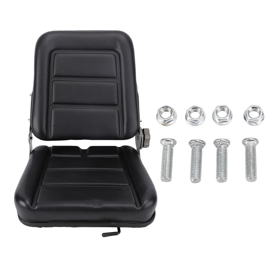 Forklift Seat PU Leather Comfortable Seat Universal for Tractor Tricycle Agricultural Mechanical Vehicle Hand Twist