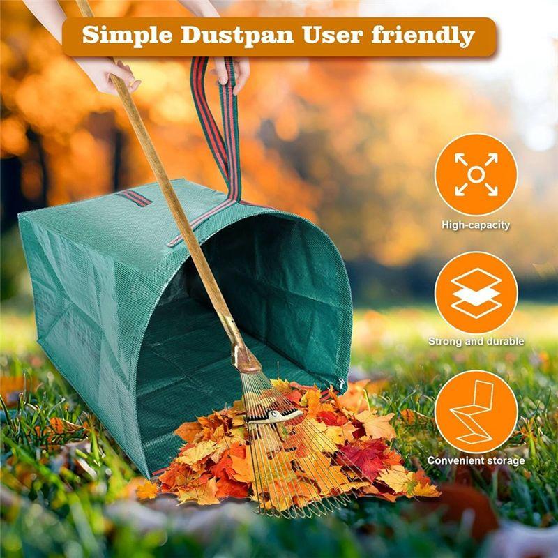 AEE4-Leaf Collector,Large Yard Dustpan-Type Lawn And Leaf Bags,53-Gallons Reusable Yard Garden Bags For Leaves,Debris,Grass