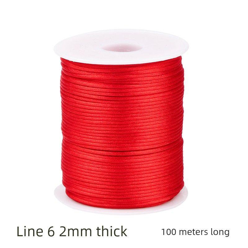 

Плетеный вручную шнур для рамки, фиксирующий инструмент, красный шнур, плетеный браслет, тканый деревянный каркас, ремешок для переноски, тканый артефакт Red Line 6 100 m(2mm thick)