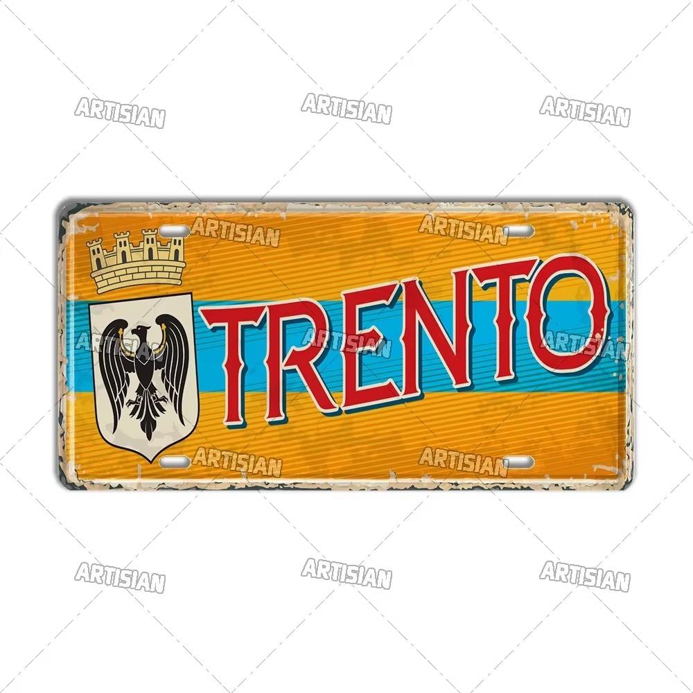 Artisian Italy City State Travel Car Plate Province Metal Sign Landmark License Plate Decorative Tin Plaque Wall Decor Piece