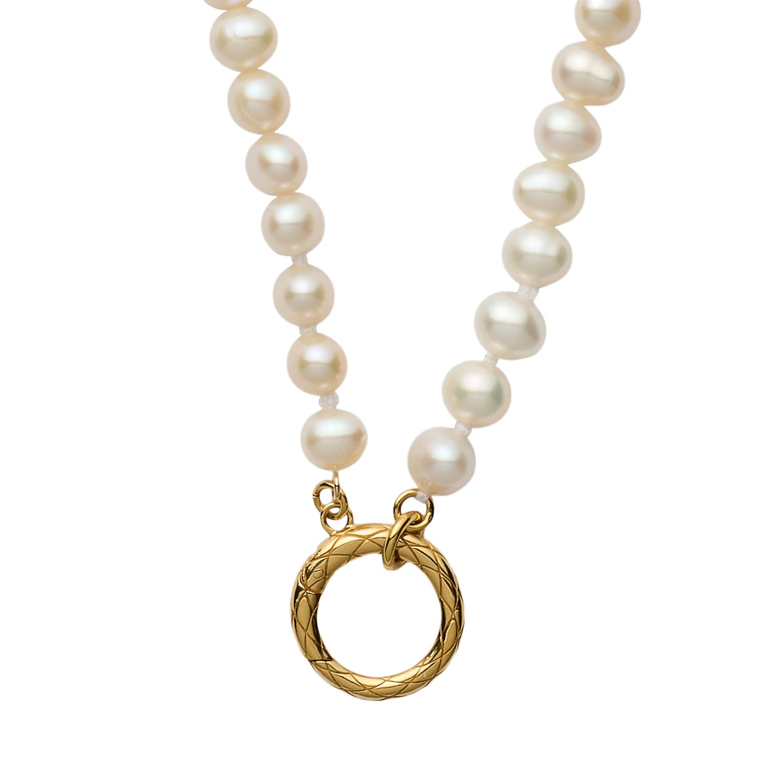 

Gold pearl necklace 1024311651108999 [Agate] білий