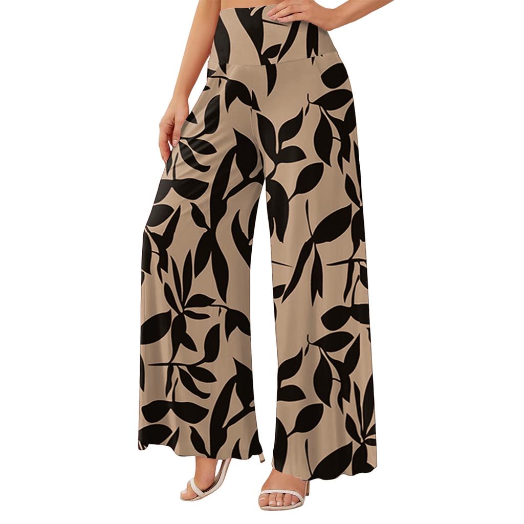 Women's High Waist Wide Leg Flowy Pants with Pockets for Casual Everyday Wear