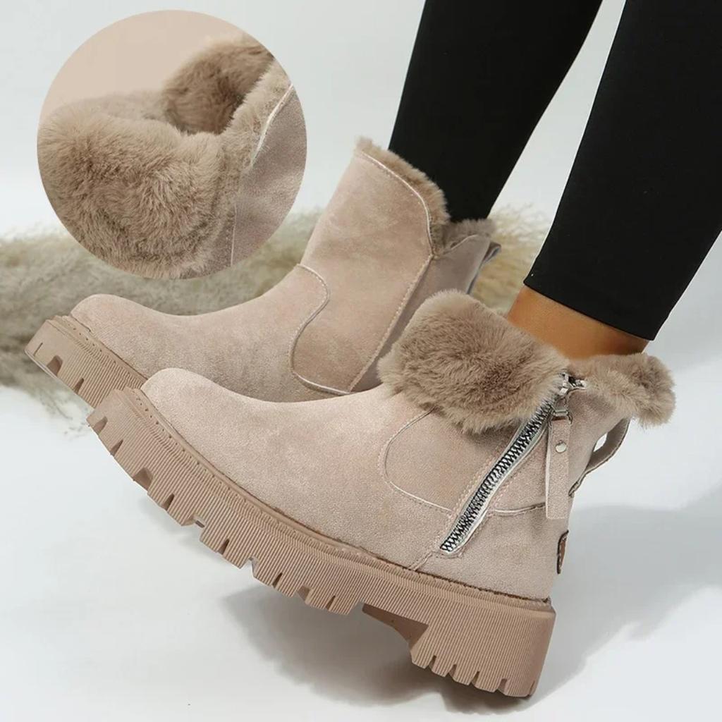 Thick Plush Snow Boots for Women, Anti Slip Winter Boots for Women, Warm Cotton Padded Shoes, Platform Ankle Boots, 2025