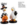 Talos Halloween Gås Figur, Heks Hat Harpiks Ornament, Sød Spøgelse Statue til Bordplade Kaminhylde Feriedekoration