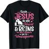 With Jesus Barrel Racer Race Barrel Racing Horse Rodeo Women T-Shirt