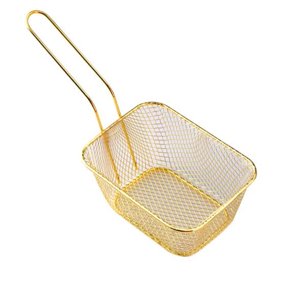 French Fry Serving Basket Mini Chips Deep Fry Baskets Stainless Steel Food Presentation Strainer Ergonomic Grip Fryer Accessory