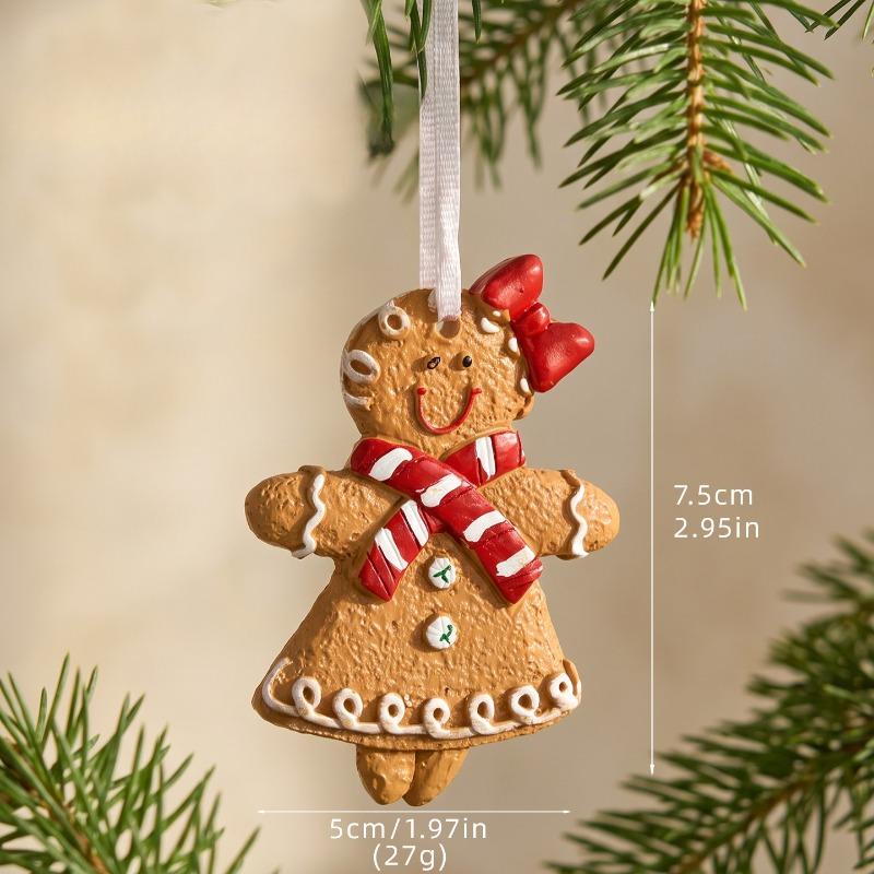 New Christmas Tree Ornaments Pendant Garland Gingerbread House DIY Christmas Pendant, Resin Gingerbread Man Pendant