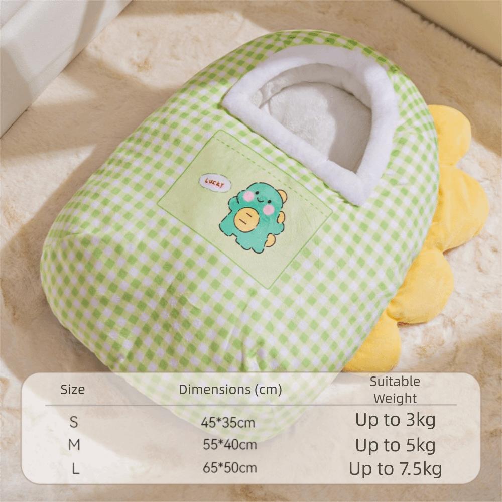 Semi-Enclosed Pet Warm Nest Cartoon Cat Cave Bed Pet Cave Cat Sleeping Bag  Indoor