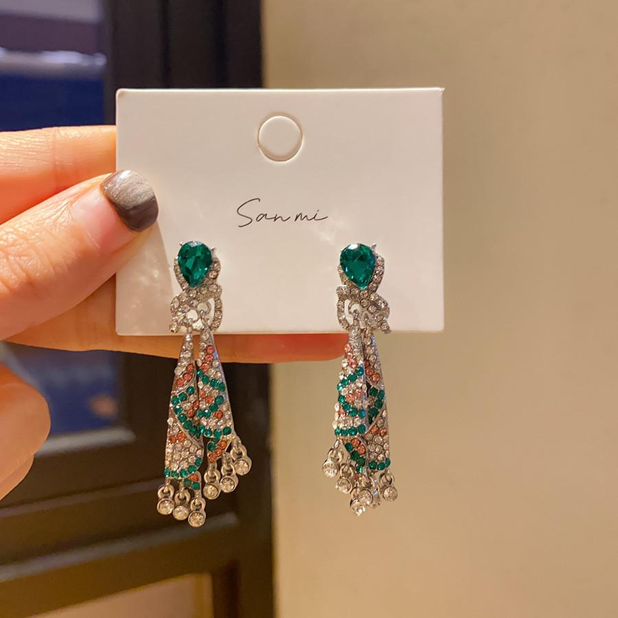 Винтажные Серебряные Геометрические Серьги с Фианитами для Женщин Элегантные Ретро Украшения