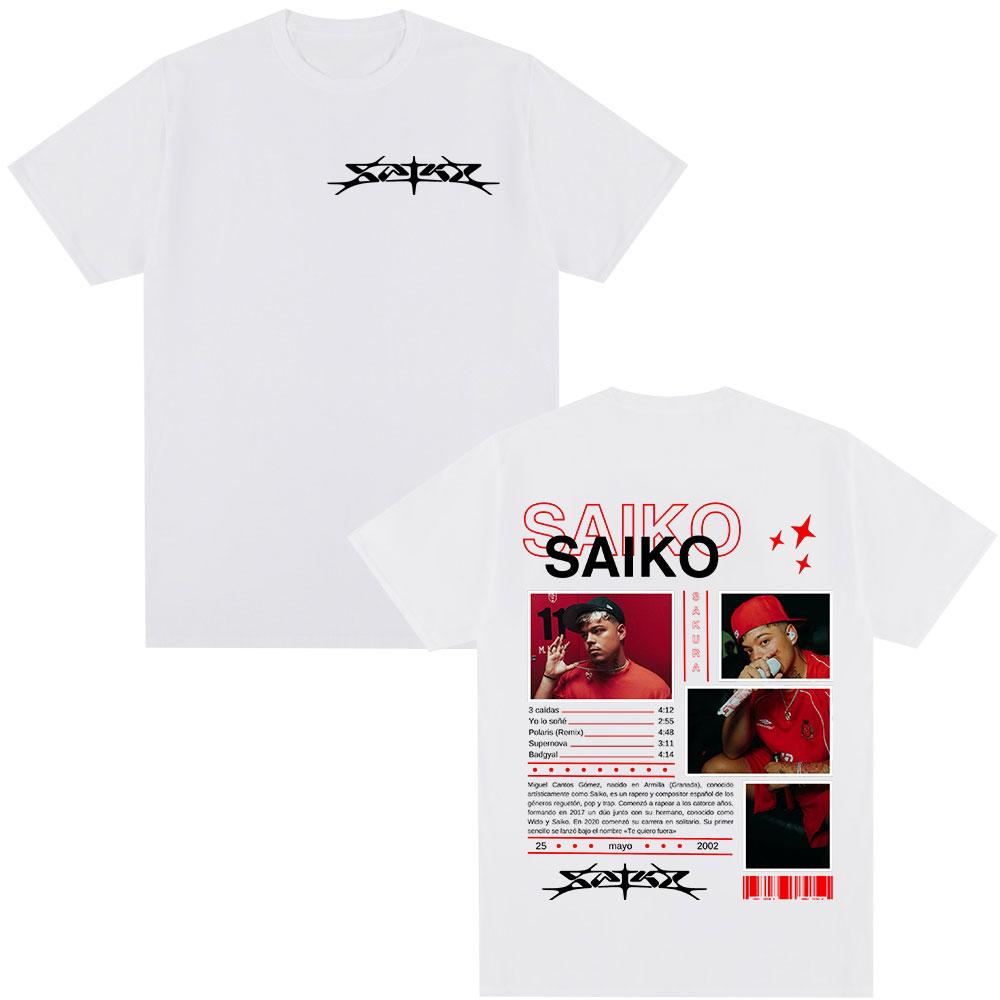 Rapper SAIKO SAKURA Album Merch Tee Shirt Men's Women Fashion Hip Hop T-shirt Casual 100% Cotton Short Sleeves Oversized T Shirt