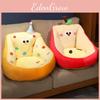 Plush Cartoon Lazy Sofa Seat Cushion With Apple Shaped And Polka Dot Design