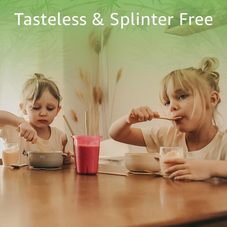 

Набор столовых приборов из 100% бамбука 100x компостируемый набор столовых приборов 50 компостируемых вилок 25 одноразовых ложек 25 биоразлагаемых ножей Бамбук United States