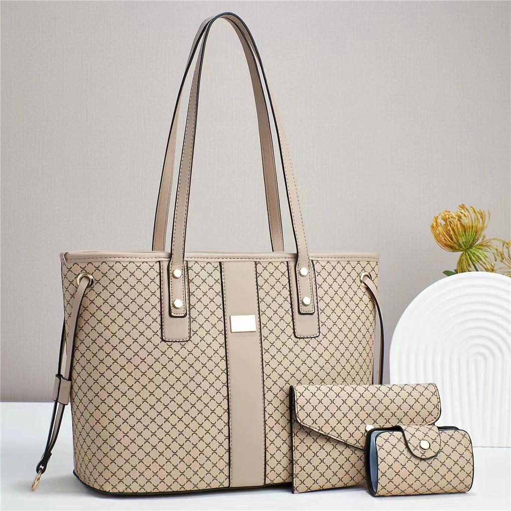 3 Piece Set Luxury Brand Designer Women's Handbag Large Capacity Commuting Tote Bag Classic Retro Shoulder Bag