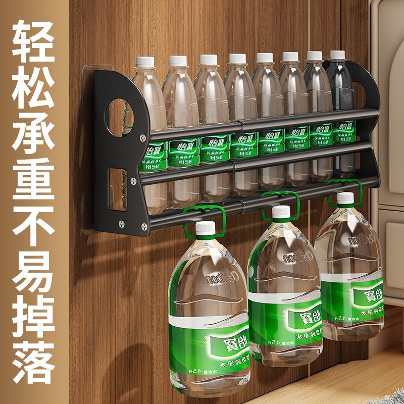 Multifunctional telescopic shoe rack Wall-mounted non-punching bathroom bathroom toilet rack Household all-metal storage rack