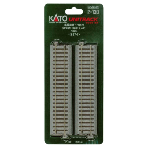 KATO HO Gauge Straight Track, 174mm, Set of 4, 2-130, Model Railroad Supplies