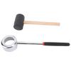 Coconut Opener Tool Set with Hammer Stainless Steel Food Grade Coconut Breaker Kit with Wooden Handle for Shop