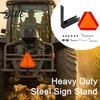 Slow Moving Vehicle Warning Triangle UTV Sign Bracket Kit with Reflective SMV Triangle 2" Receiver Six Inch Bolt Spacing Adapter Hitch Mount,