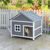 Wooden Cat House 2 Story Cat Cave With Waterproof Flip Up Roof Side Platform 101x72 5x81cm Gray