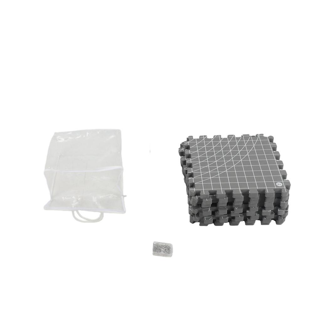 9PCS Interlocking Blocking Mats Extra Thick Blocking Boards with 100 T Pins for Knitting Crochet Projects