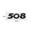 3D Glossy Black Chrome Silver Metal Logo Emblem Badge Decal Car Sticker for Peugeot 508 Car Accessories
