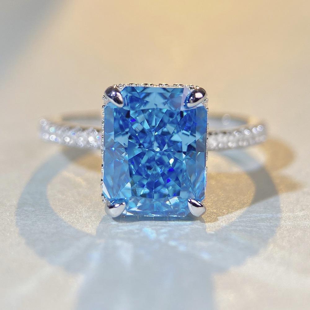 Tancise S925 Sterling 8*10 Pink Diamond High Carbon Finger Woman