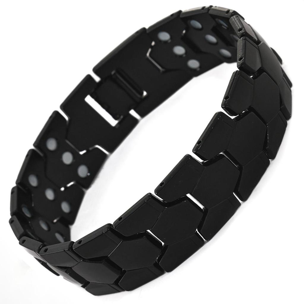 Men's Wide Spherical Hexagonal Magnetic Bracelet – Detachable, Three-Row, Four-in-One Wrist Ornament