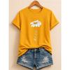 Women's Fashionable Casual Short-Sleeve T-Shirt with Cartoon Dandelion