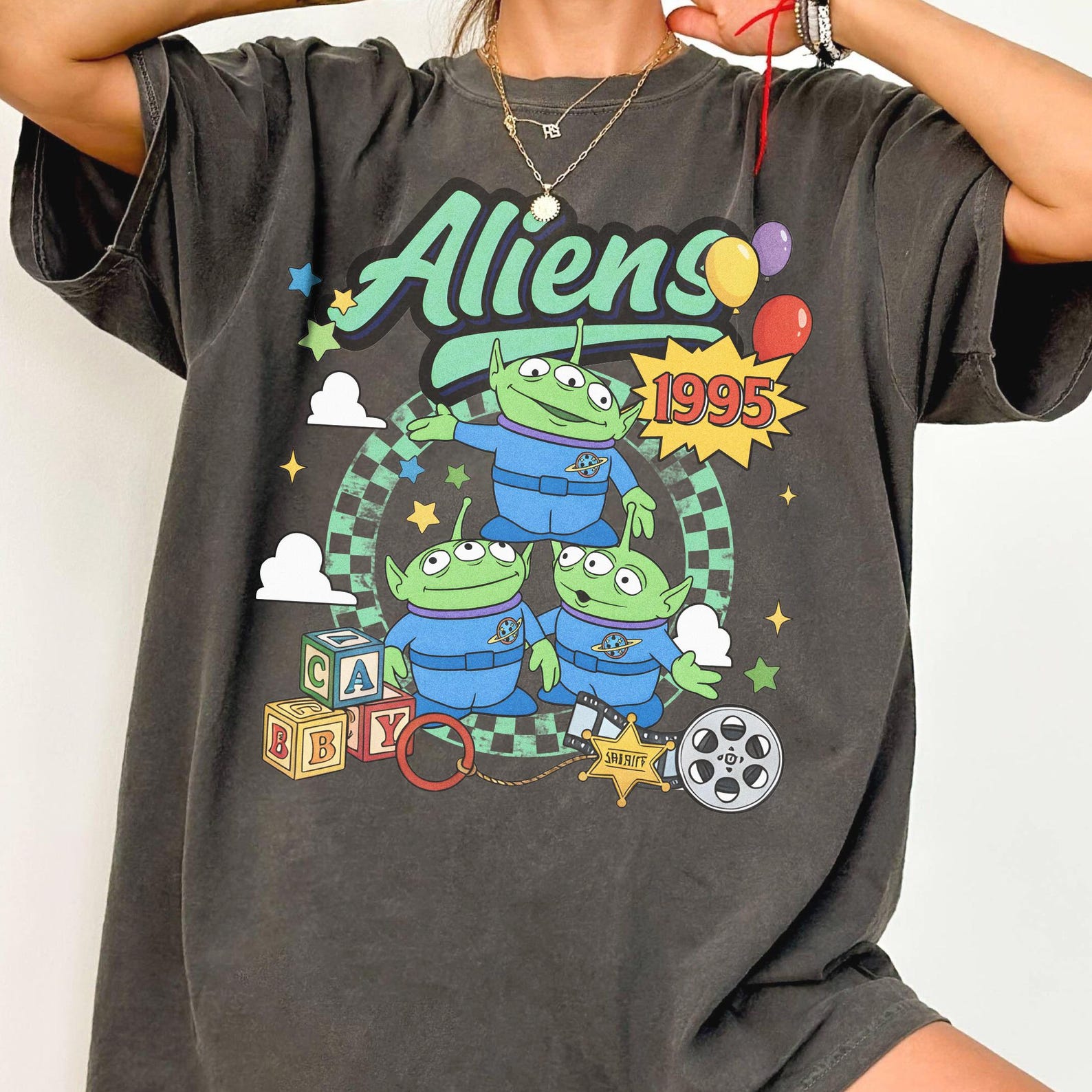 Toy Story Aliens Retro Shirt, 1995 Pixar Little Green Men Tee, Disneyland Gift M