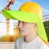 Sun Hat with Neck Scarf Decor High Visibility Reflective Belts Mesh Design UV Protection Hard Hat Day Night Safety Hat