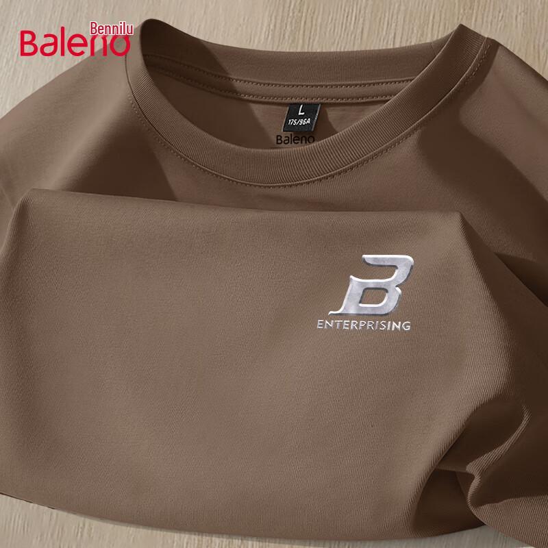 Baleno Men's 220G Heavyweight Pure Cotton Long Sleeve T-Shirt
