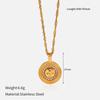 INS wind titanium steel necklace plated with 18K gold stainless steel inlaid with zirconium star and moon pendant jewelry Mother's Day gift