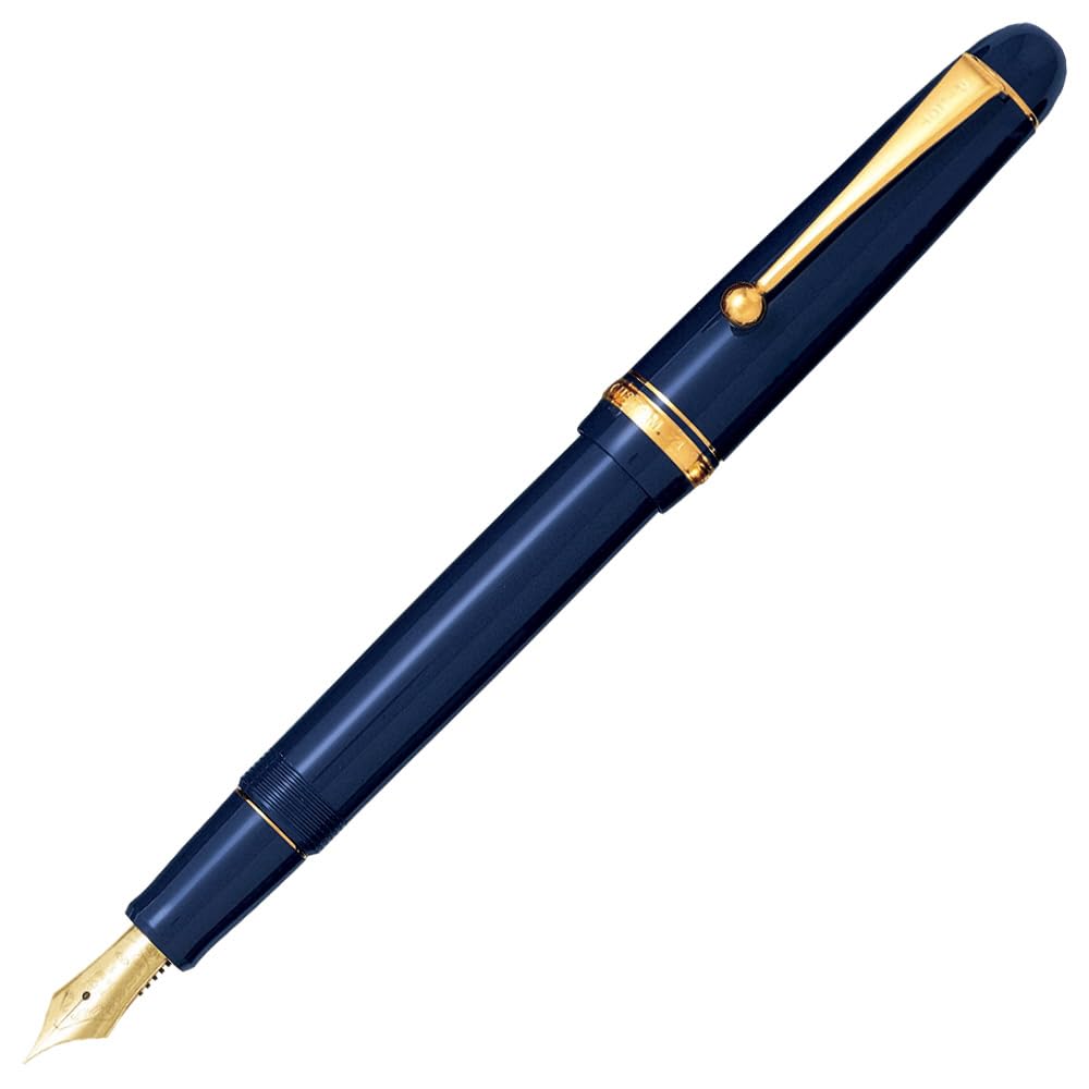 PILOT Custom 74 Fountain F Fine Dark Blue with Black 14K Pen, Nib, Nib, Gold, FKKN12SRDLF.